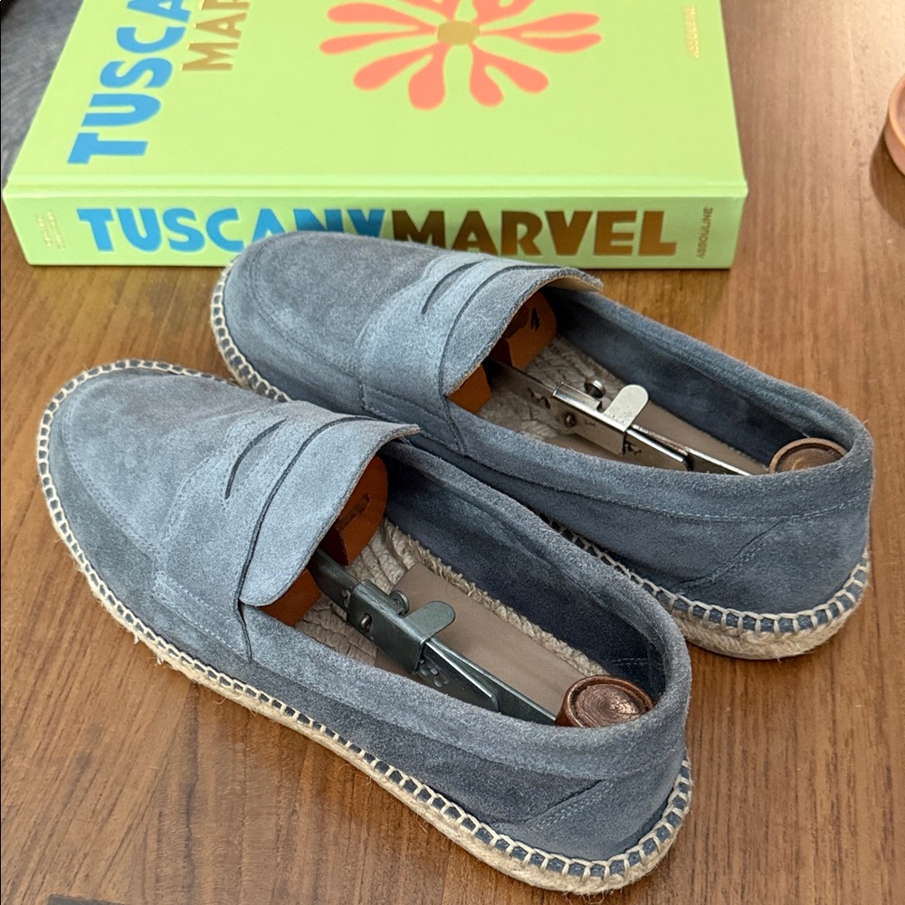 SCAROSSO BLUE SUEDE LOAFERS